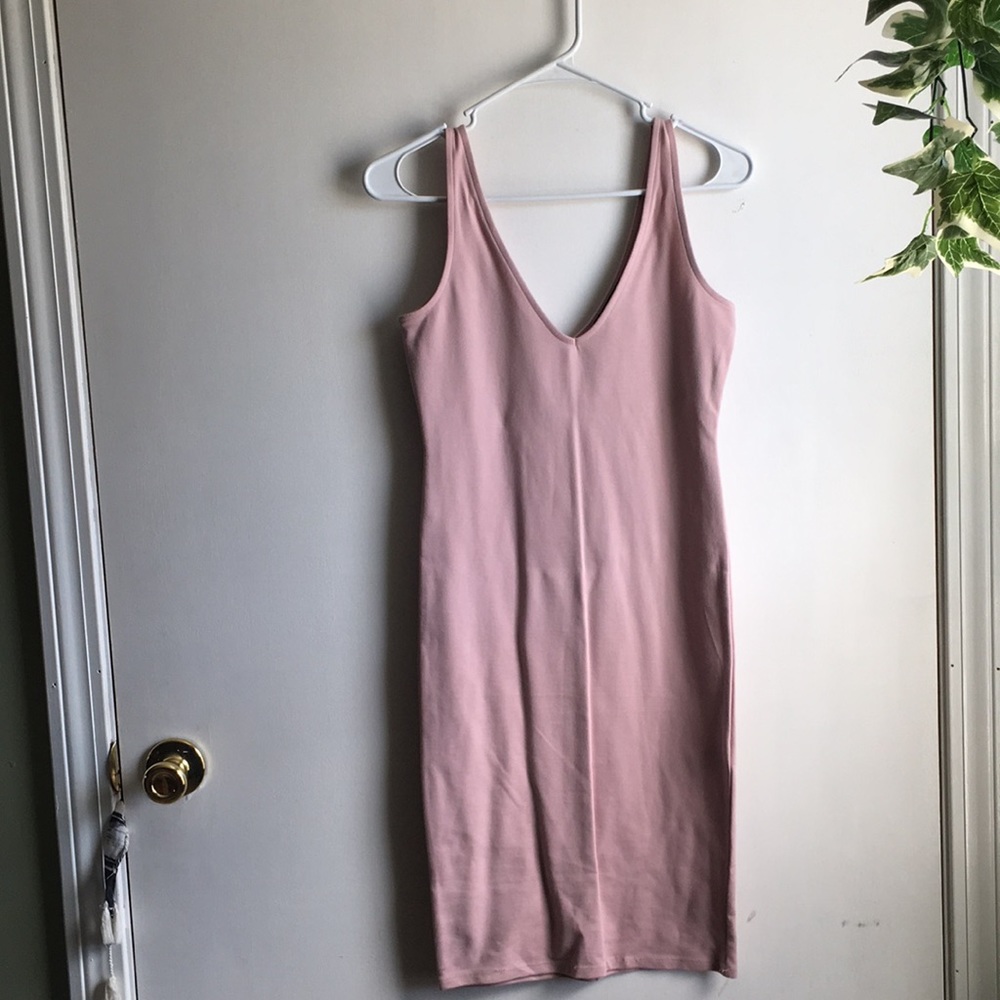 Pink long tight dress